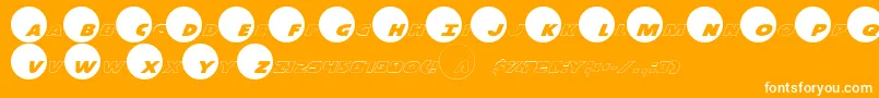 Dotcmrp Font – White Fonts on Orange Background