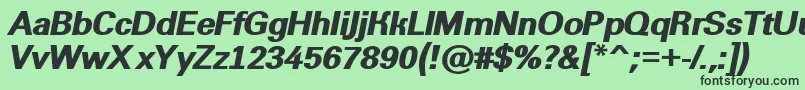 AGroticextraboldItalic Font – Black Fonts on Green Background
