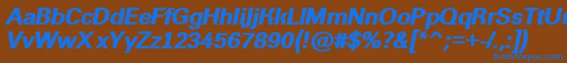 AGroticextraboldItalic Font – Blue Fonts on Brown Background