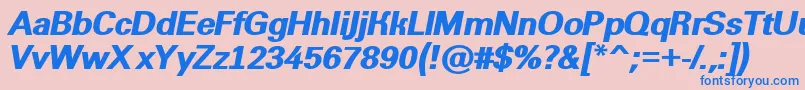 AGroticextraboldItalic Font – Blue Fonts on Pink Background