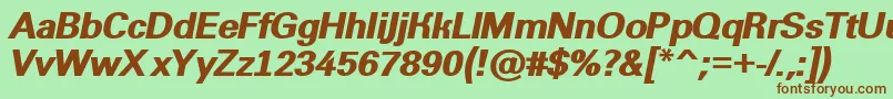 AGroticextraboldItalic Font – Brown Fonts on Green Background