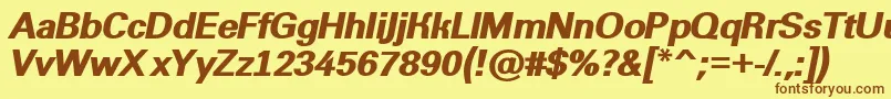 AGroticextraboldItalic Font – Brown Fonts on Yellow Background