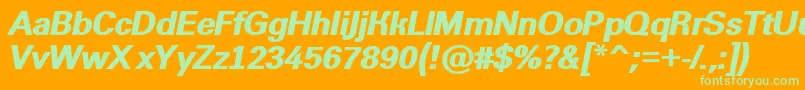 AGroticextraboldItalic Font – Green Fonts on Orange Background