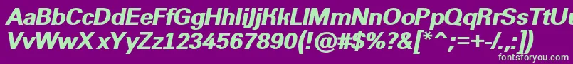 AGroticextraboldItalic Font – Green Fonts on Purple Background