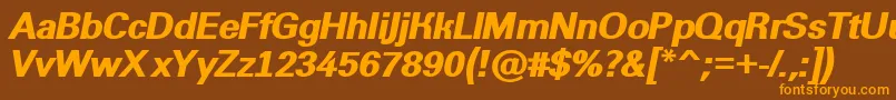 AGroticextraboldItalic Font – Orange Fonts on Brown Background