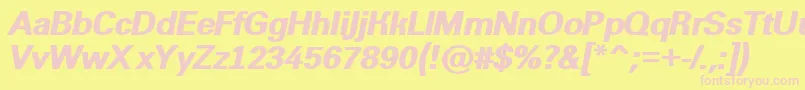 AGroticextraboldItalic Font – Pink Fonts on Yellow Background