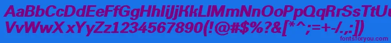 AGroticextraboldItalic Font – Purple Fonts on Blue Background