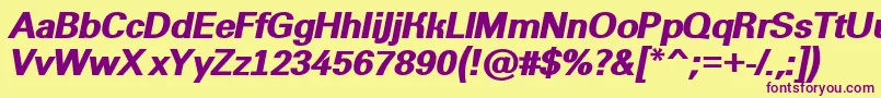 AGroticextraboldItalic Font – Purple Fonts on Yellow Background