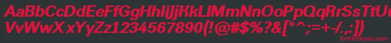 AGroticextraboldItalic Font – Red Fonts on Black Background
