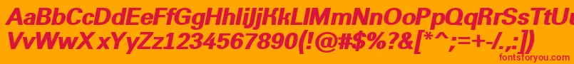 AGroticextraboldItalic Font – Red Fonts on Orange Background