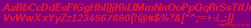 AGroticextraboldItalic-Schriftart – Rote Schriften auf violettem Hintergrund