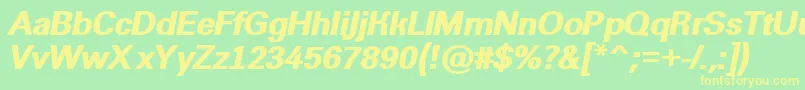 AGroticextraboldItalic Font – Yellow Fonts on Green Background