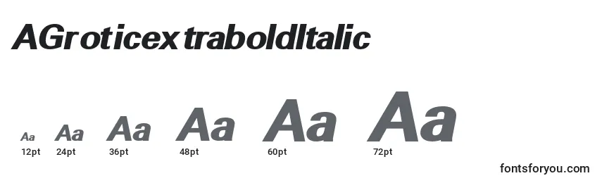 Размеры шрифта AGroticextraboldItalic
