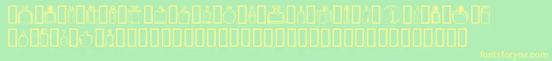 フォントBoten4 – 黄色の文字が緑の背景にあります