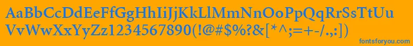 MinionLtSemibold Font – Blue Fonts on Orange Background