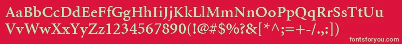 MinionLtSemibold Font – Green Fonts on Red Background