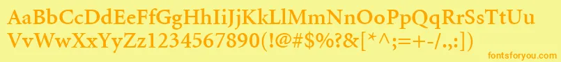 MinionLtSemibold Font – Orange Fonts on Yellow Background