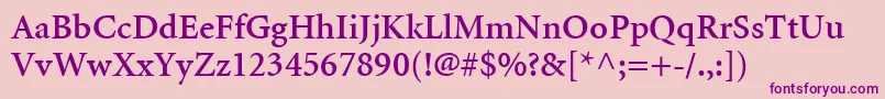 MinionLtSemibold Font – Purple Fonts on Pink Background