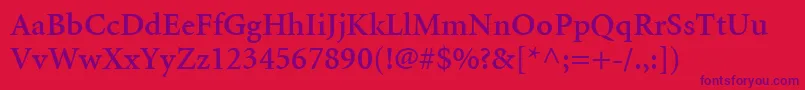 MinionLtSemibold Font – Purple Fonts on Red Background