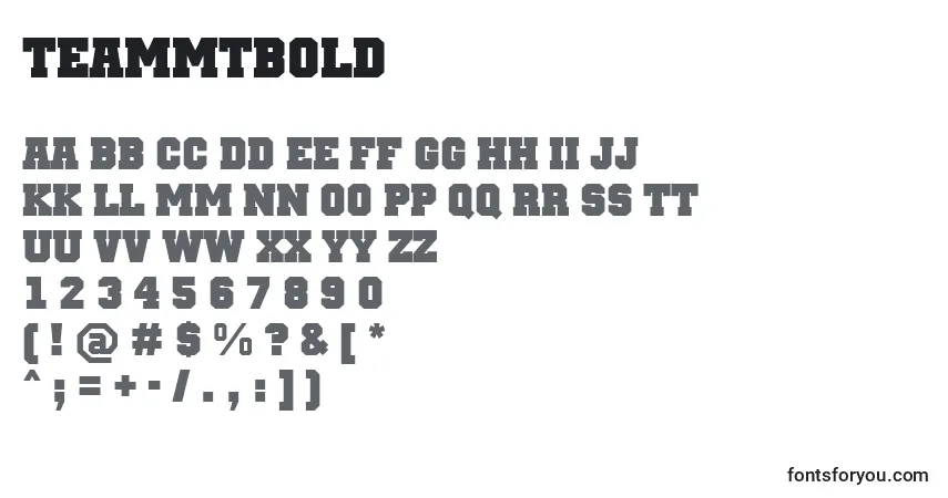 Шрифт TeamMtBold – алфавит, цифры, специальные символы