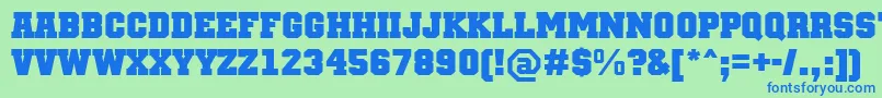 TeamMtBold Font – Blue Fonts on Green Background