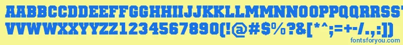 TeamMtBold Font – Blue Fonts on Yellow Background