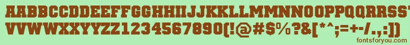 TeamMtBold Font – Brown Fonts on Green Background