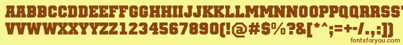 TeamMtBold Font – Brown Fonts on Yellow Background
