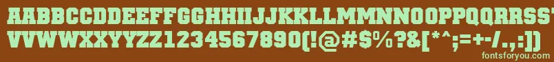 TeamMtBold Font – Green Fonts on Brown Background