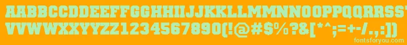 TeamMtBold Font – Green Fonts on Orange Background