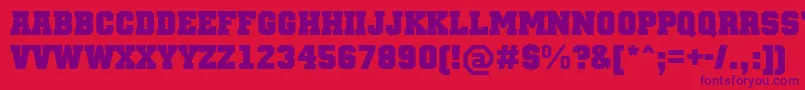 TeamMtBold Font – Purple Fonts on Red Background