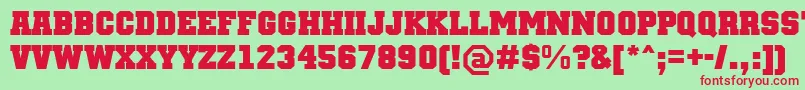 TeamMtBold Font – Red Fonts on Green Background