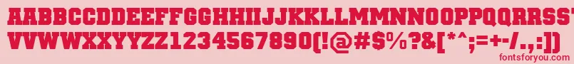 TeamMtBold Font – Red Fonts on Pink Background