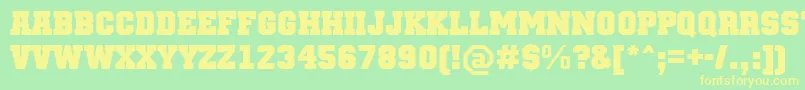 TeamMtBold Font – Yellow Fonts on Green Background