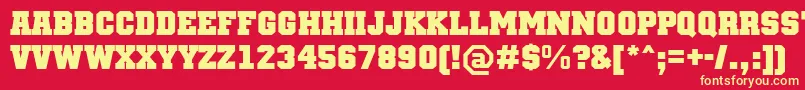 TeamMtBold Font – Yellow Fonts on Red Background