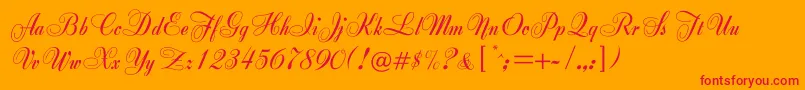 Zirkon Font – Red Fonts on Orange Background
