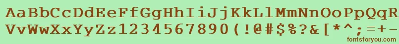 Courdlbd Font – Brown Fonts on Green Background