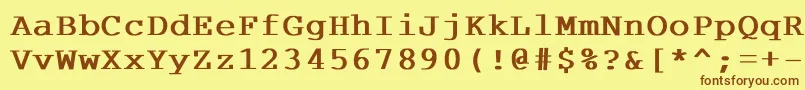 Courdlbd Font – Brown Fonts on Yellow Background