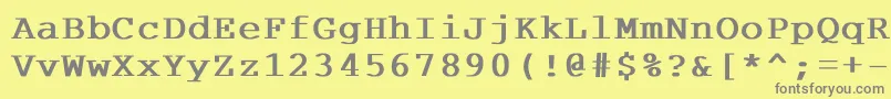 Courdlbd Font – Gray Fonts on Yellow Background