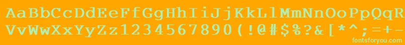 Courdlbd Font – Green Fonts on Orange Background