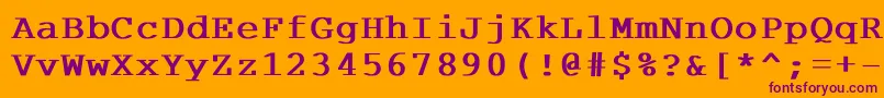 Courdlbd Font – Purple Fonts on Orange Background