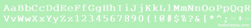 フォントCourdlbd – 緑の背景に白い文字