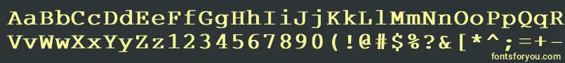 Fonte Courdlbd – fontes amarelas em um fundo preto