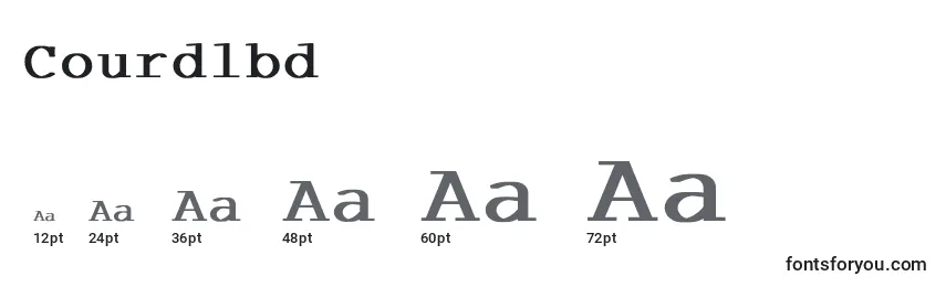 Courdlbd Font Sizes