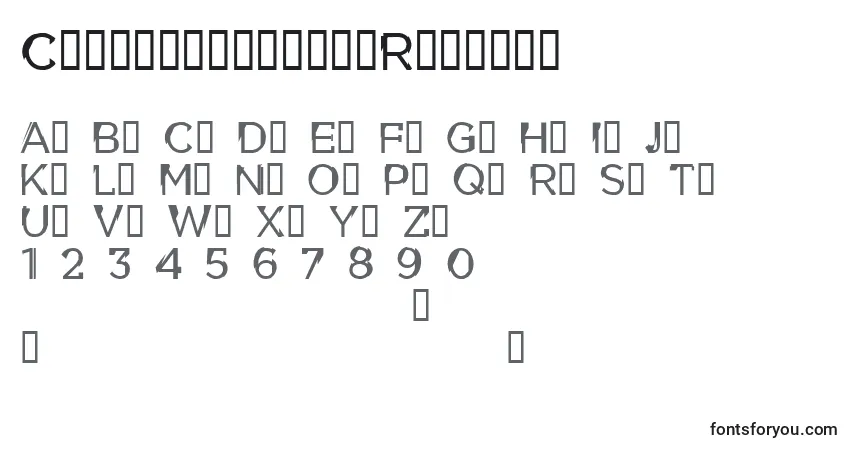 Czcionka CflouiscyrdemoRegular – alfabet, cyfry, specjalne znaki