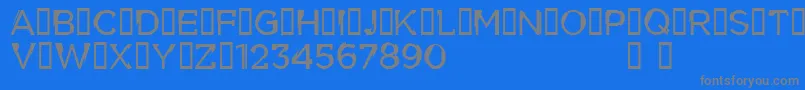 フォントCflouiscyrdemoRegular – 青い背景に灰色の文字