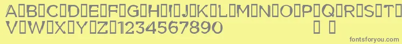 フォントCflouiscyrdemoRegular – 黄色の背景に灰色の文字