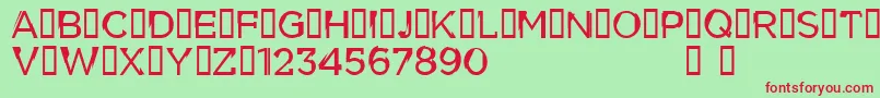 Шрифт CflouiscyrdemoRegular – красные шрифты на зелёном фоне