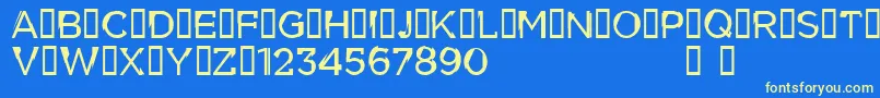 CflouiscyrdemoRegular Font – Yellow Fonts on Blue Background