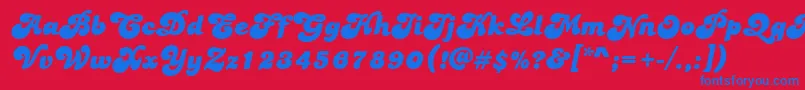 フォントPtBananaSplit – 赤い背景に青い文字
